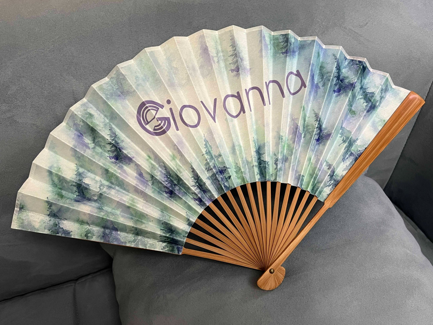 Giovanna Fabric Hand Fans Wedding Party Favors Gifts for Guests Cloth Folding Hand fans