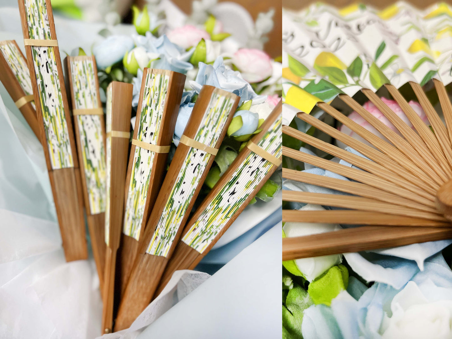 High End Personalized Custom Fans Lemon Orange Printed Folding Hand Fans Wedding Party Favors Gifts for Guests Bulk