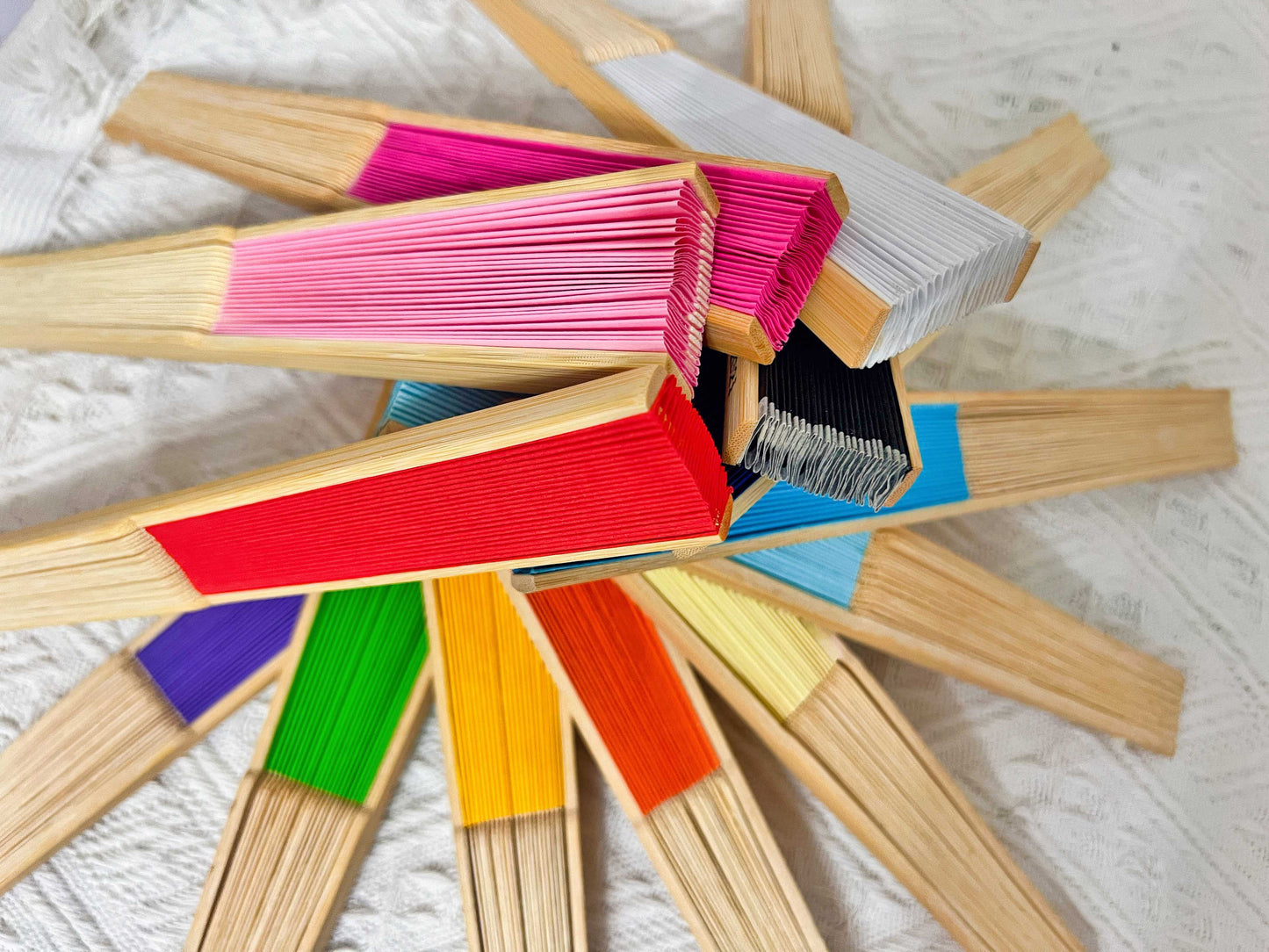 Personalized Custom Paper Fans Full Size Colorful Printed Wedding Party Favors Gifts for Guests in Bulk Printed Folding Hand Fans