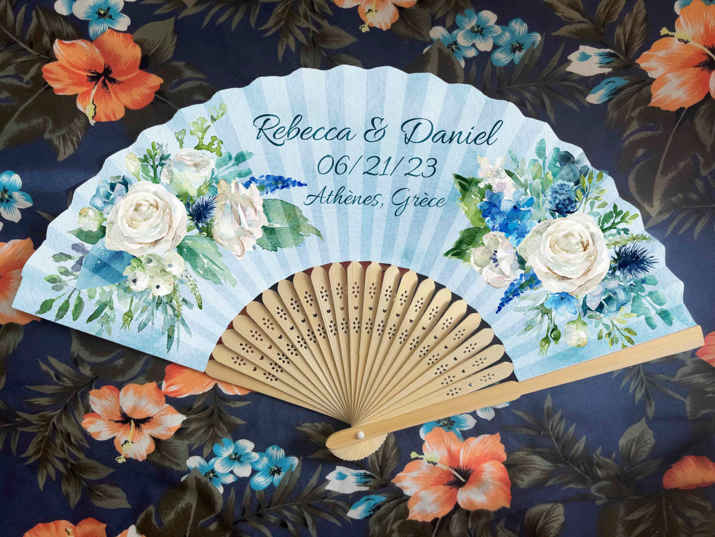 Personalized Custom Paper Fans Full Size Colorful Printed Wedding Party Favors Gifts for Guests in Bulk Printed Folding Hand Fans