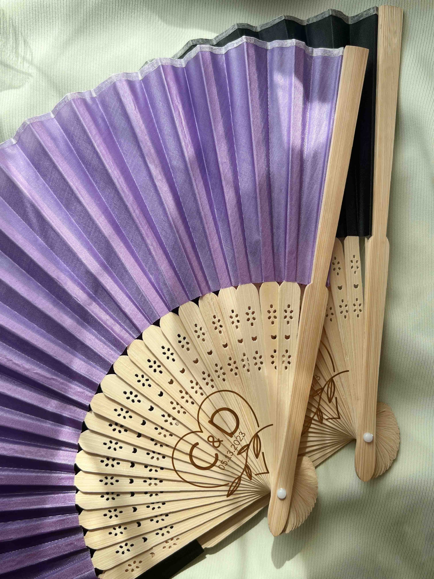 Personalized Custom Fabric Fans Gifts Engraved Folding Hand Fans Wedding Party Favors Gifts for Guests in Bulk