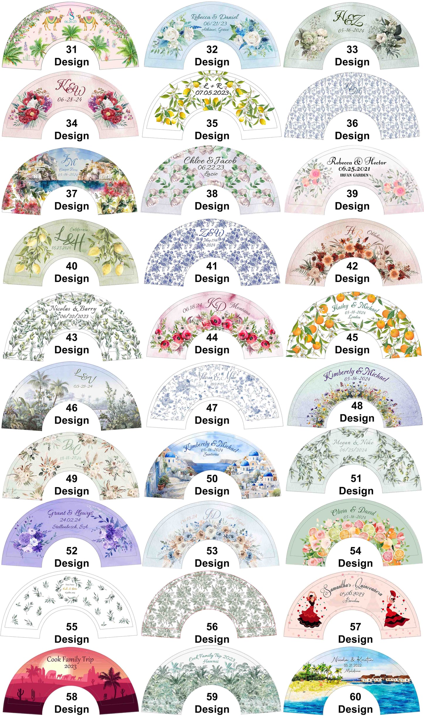 Personalized Custom Paper Fans Full Size Colorful Printed Wedding Party Favors Gifts for Guests in Bulk Printed Folding Hand Fans