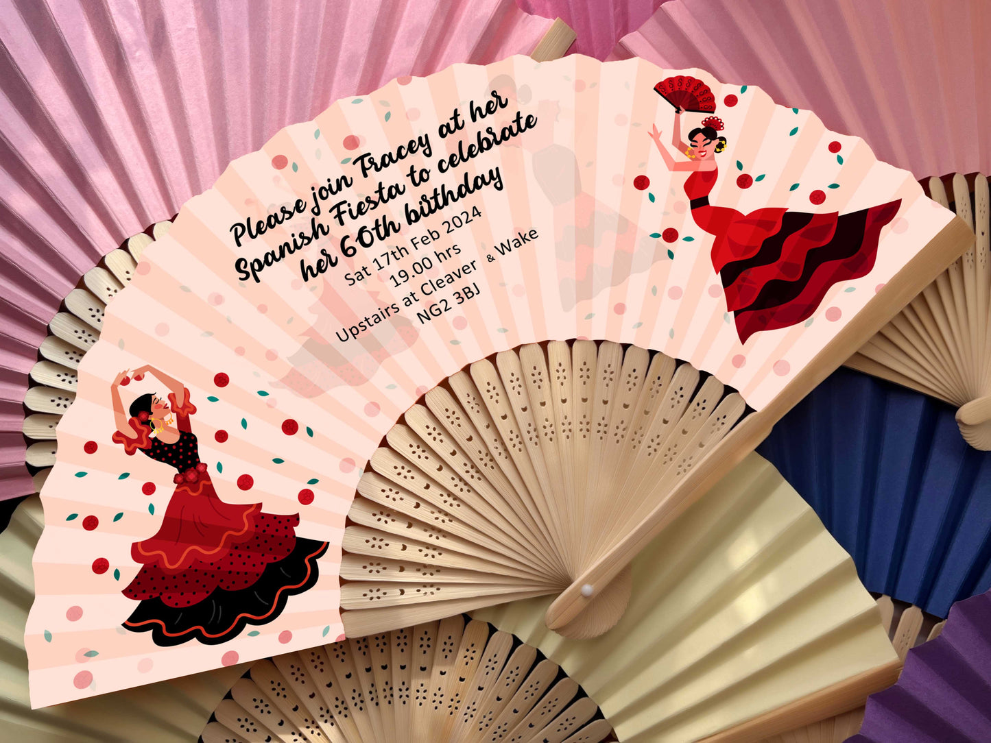 Personalized Custom Paper Fans Full Size Colorful Printed Wedding Party Favors Gifts for Guests in Bulk Printed Folding Hand Fans