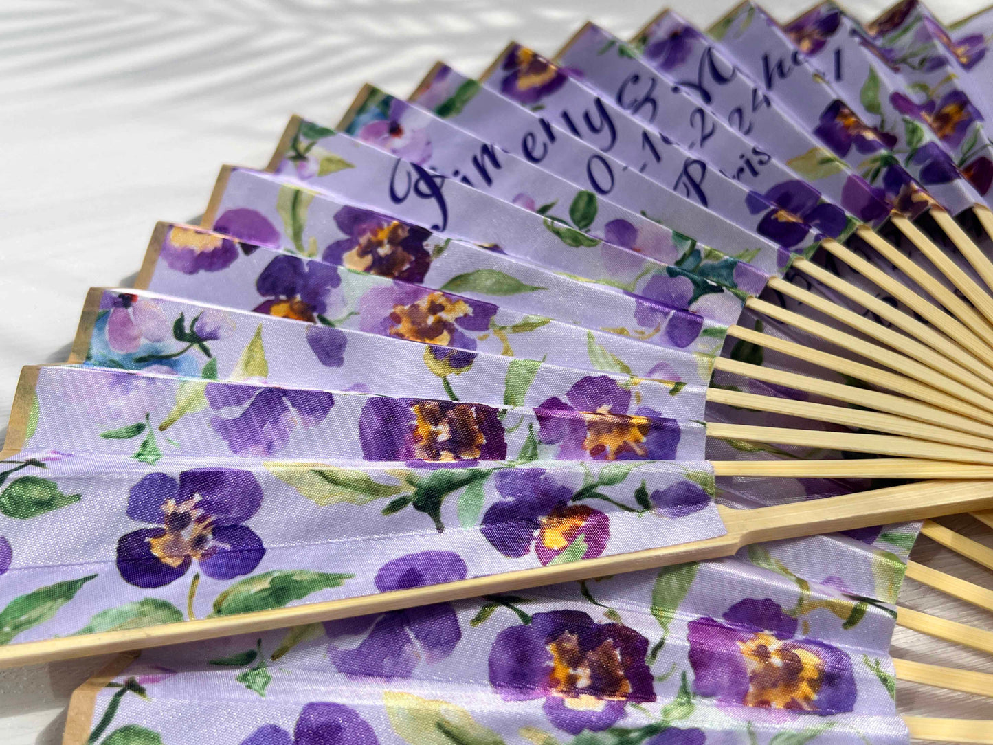Personalized Custom Fabric Fans Rustic Wedding Dinner Party Favors Gifts for Guests Bulk Lemon Floral Folding Hand Fans Cloth Fan Home Decor