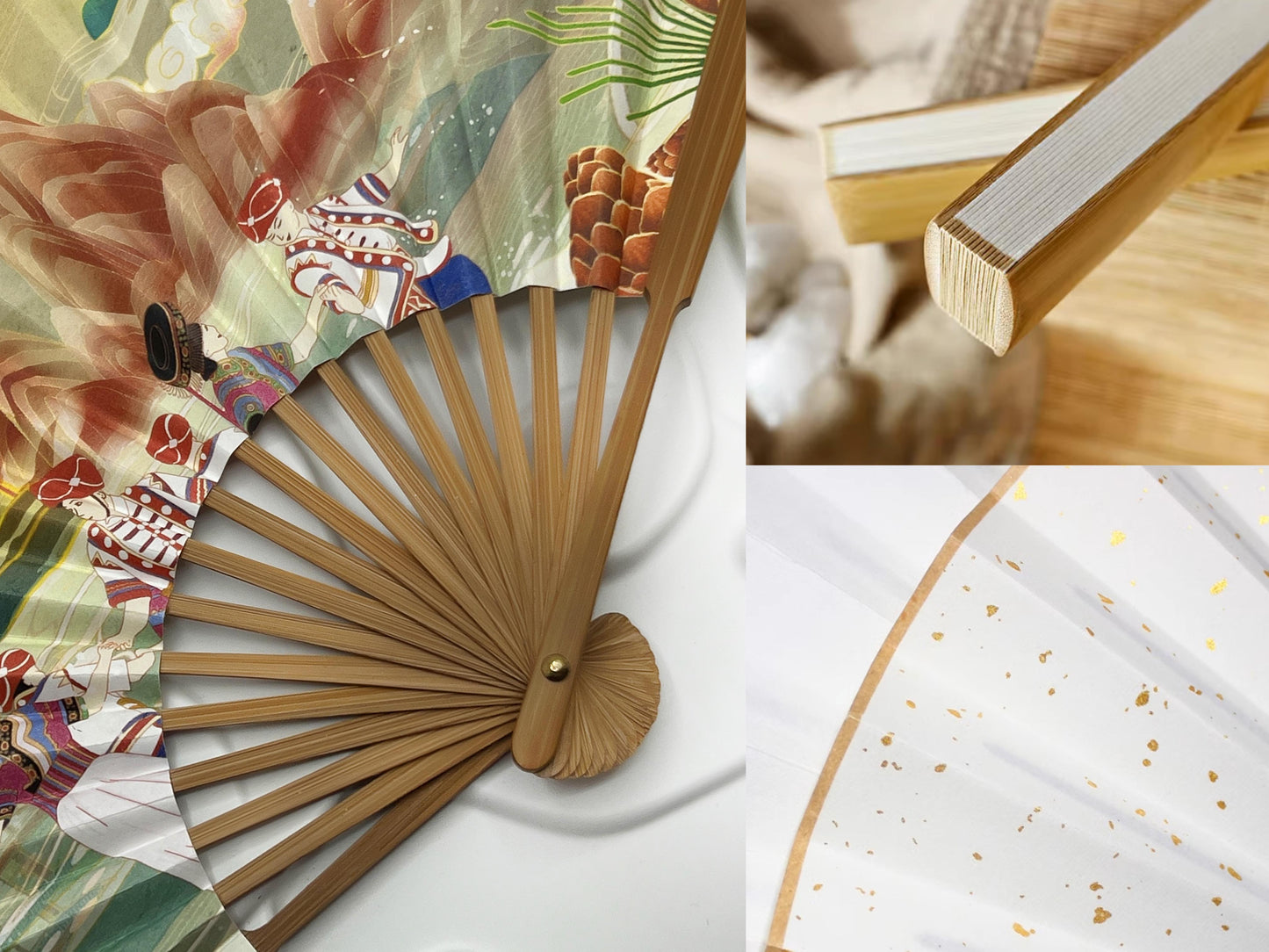 High End Custom Personalized Fans Wedding Party Favors Gifts For Guests Bulk Printed Logo Monogram Hand Fans Luxury Quinceañera Folding Fans