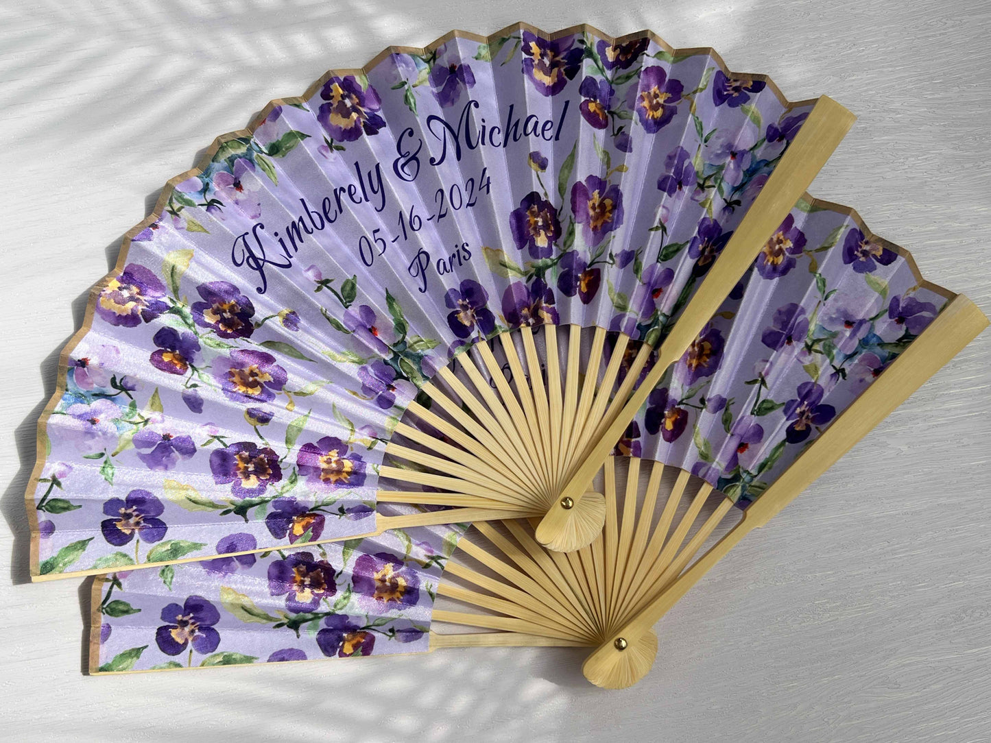 Personalized Custom Fabric Fans Wedding Party Favors Gifts Guests Bulk Lemon Floral Folding Hand Fans Orange Cloth Fans Concert Souvenirs