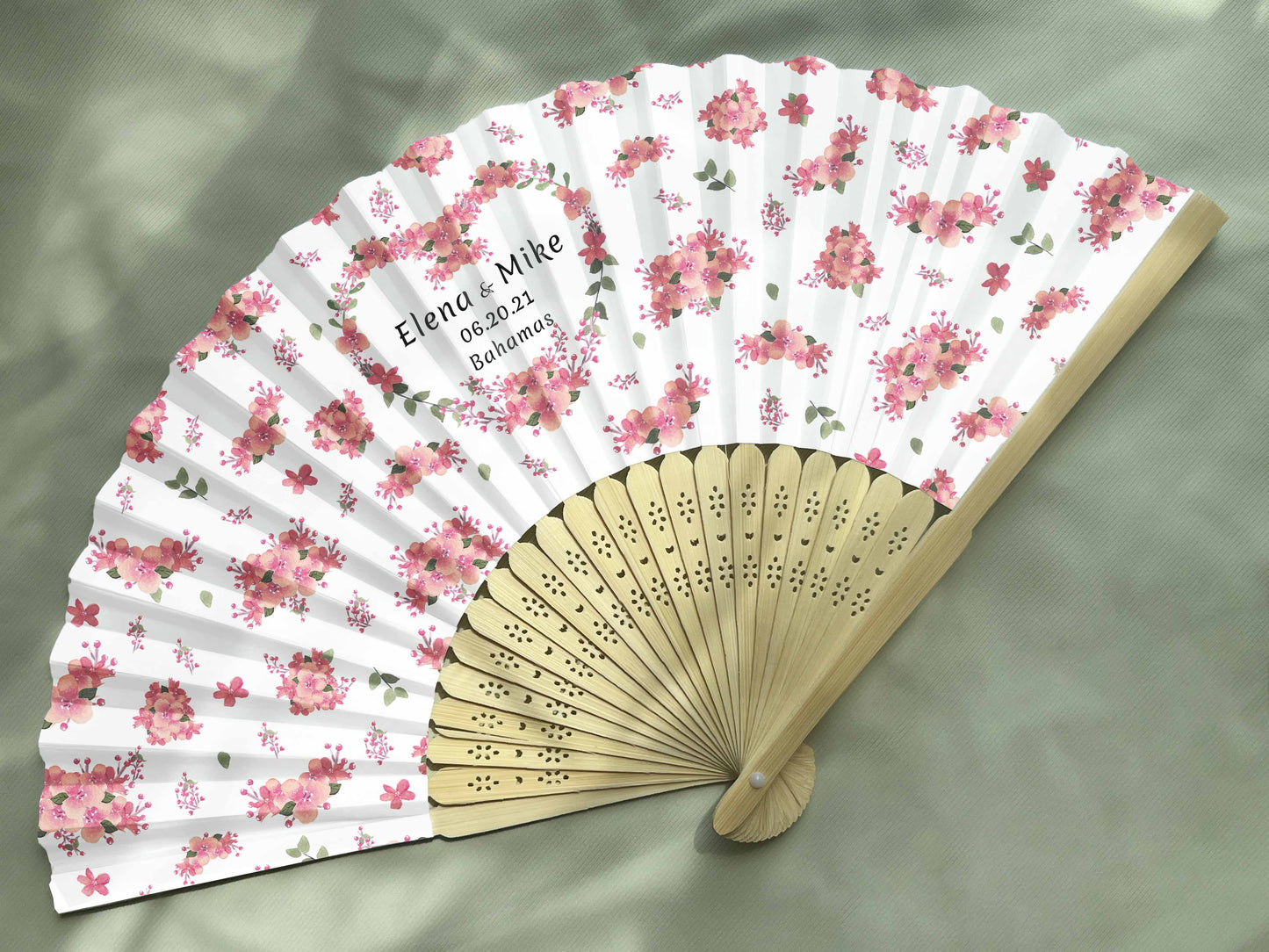 Personalized Custom Paper Fans Full Size Colorful Printed Wedding Party Favors Gifts for Guests in Bulk Printed Folding Hand Fans