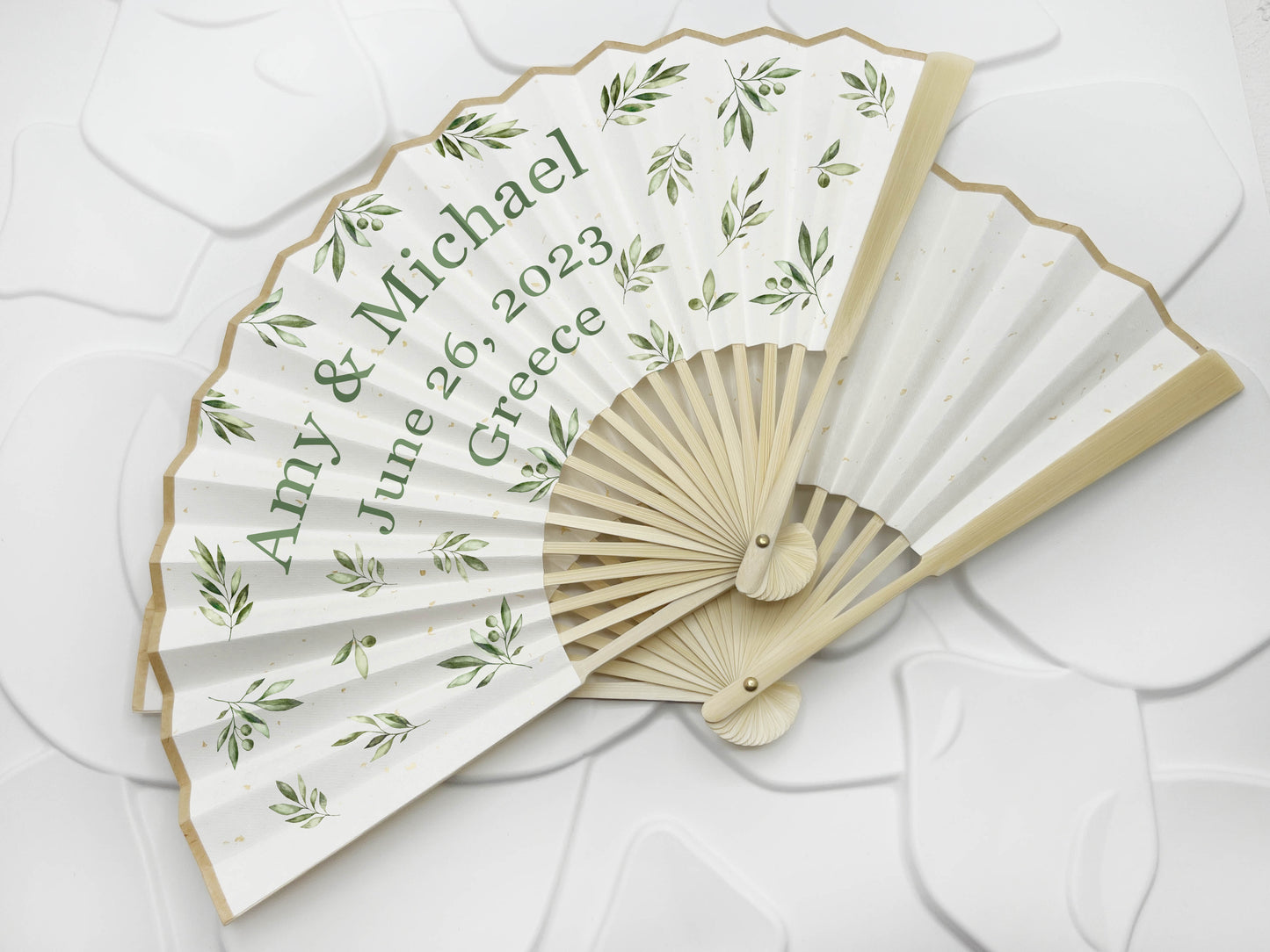 High End Personalized Custom Fans Wedding Party Favors Gifts For Guests Bulk Single Double Printed Monogram Hand Fans Luxury Quinceañera Fan
