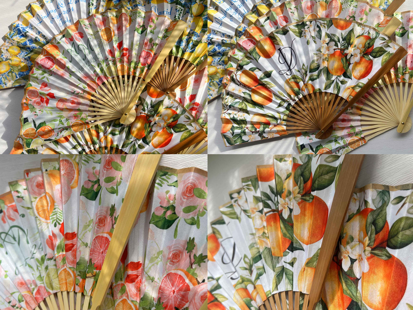 Personalized Custom Fabric Fans Rustic Wedding Party Favors Gifts Guests Bulk Hand Fans Folding Cloth Fans Concert Souvenirs Birthday Gifts