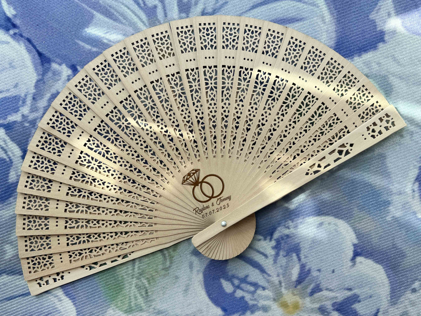 Personalized Custom Fabric Fans Wedding Party Favors Gifts for Guests in Bulk Monogram Engraved Folding Hand Fans