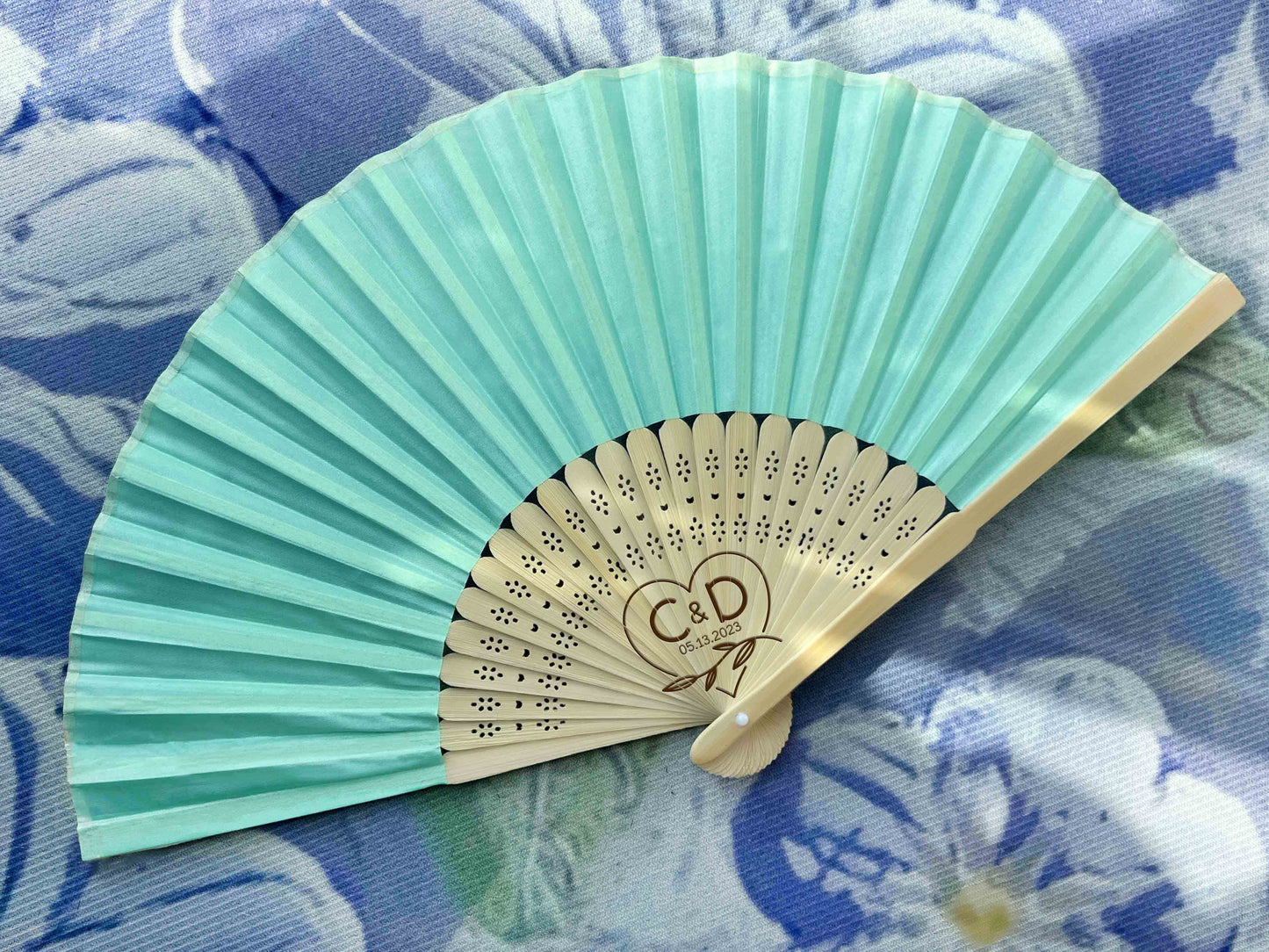 Personalized Custom Fabric Fans Wedding Party Favors Gifts for Guests in Bulk Monogram Engraved Folding Hand Fans